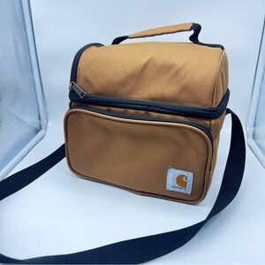 Carhartt Deluxe Dual Compartment Insulated Lunch Cooler Bag Gold Canvas